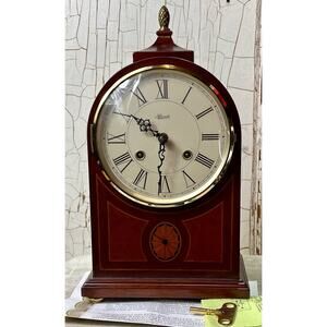 Hermle 130-070 8 Day Mantel Clock Westminster Chime Tested w Key WORKING